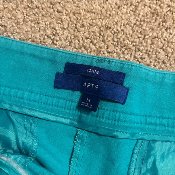 Apt. 9 Torie Teal chino shorts size 14 - Picture 3 of 4